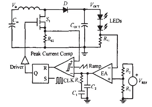 ͼ1 ��ѹ��LED������·����ͼ